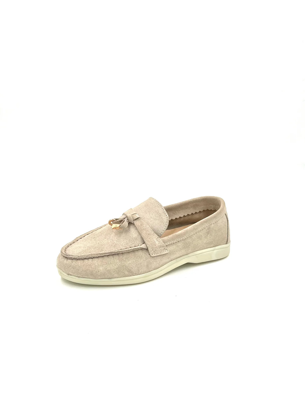 mocassin cuir en beige